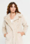 Women Beige Faux Fur Coat - 4