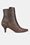 Women's Brown Crocodile Pattern Genuine Leather Size 35-41 Thin Heel Pointed Toe Boots & Booties - 5