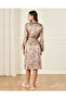 Women Pink Printed Satin Robe - 3