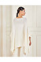 Women Beige Knitted Poncho - 3