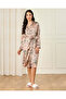 Women Pink Printed Satin Robe