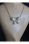 Butterfly Pearl Luxury Steel Necklace Yellow (Stainless Steel) - 2