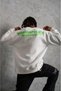 Men's Oversized Sweatshirt – White Color Front and Back Printed , Three Thread Inner Cotton Fabric, - 3