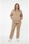 Women`S Plus Size Long Sleeve Modal Fabric Hooded Piece Sweatsuit Set 8220-26 (4338K) - 3