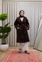 Women's Jacket Collar Double-Breasted Belted Cashmere Coat Premium - Brown - 5
