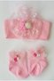 Newborn Boxed Baby Girl Headband Bandana and Colorful Baby Booties Socks - 6