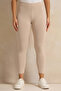 Women Beige Plain Leggings Set (Pack Of 2)