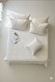 Geometric Nordic Double Bedspread 240 X 250 cm and 2 Pillows Ecru Color Chenille Embroidered - 5