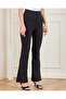 Women Black Ribbed Leggings