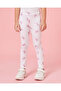 Girls White Printed Leggings