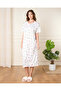 Women White Printed Nightgown