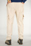 Men's Beige Cargo Pants Relaxed Fit Cotton Elastic Waist - 7