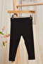 Infant Girls Black Plain Leggings - 4