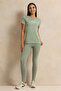 Women Green Long Length Leggings - 2