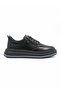 Men's Black Zippered Lace-Up Casual Shoes – Sporty & Modern Elegance - 2