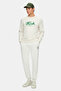 Matty Bone Color Crew Neck Plaid Embroidered Loose Fit Men's Sweatshirt - 5