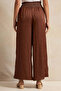Women Brown Ruched Waist Flared Trouser - 3