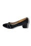 456-26 Skin Leather Short Thick Heeled Women's Shoes 41-42 - 3