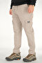 Men's Stone Color Cargo Pants Relaxed Fit Cotton Elastic Waist - 4