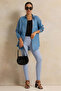 Women Blue Full Length Legging With Belt Loop - 2