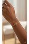 Gold Color Heart Figured Stone Elegant Women's Bracelet Crm106 - 3