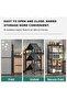 GOUSYUN Foldable 5-Tier Storage Shelves - Multipurpose Rack, Black - 3