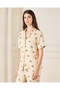 Women Beige Collared Pyjama Set (2 Piece) - 2