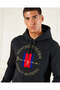Men Black Printed Hooded Sweatshirt - 4
