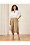 Women Beige Pleated Skirt - 2