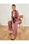 Women Taupe Textured Wide Leg Trousers - 5