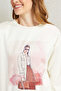 Women Cream Printed Sweatshirt - 4