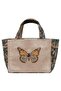 Women's Vegan Cream Medium Tote Bag - Moths and Butterflies Design - 4