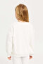 Girl White Placement Bow Sweatshirt - 3