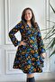 Asymmetrical Sleeve Dress with Button Detail on the Front - 7