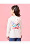 Girls White Printed Hooded Sweatshirt - 3