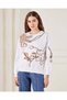 Women Ivory Embroidered Sweatshirt