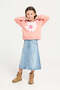 Girls Coral Flower Sequins Sweatshirt - 2