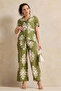 Women Green Printed Trousers - 2