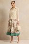 Women Ivory And Green Belted Skirt - 2