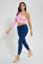 Women Blue Solid Skinny Fit Jeggings - 2