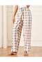 Women Beige Checkered Pajama Bottoms
