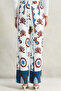 Women White Printed Wide Leg Trousers - 3