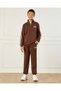 Senior Boys Brown Half Zip Neck Modal Sweatshirt - 2
