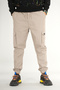 Men's Stone Color Cargo Pants Relaxed Fit Cotton Elastic Leg - 2