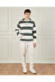 Men Green And White Striped Hooded Sweatshirt - 2