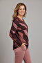 Women's Plus Size Lycra Crew Neck Mix Pattern Soft Sweater Mother Blouse - 3