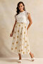 Women Cream Embroidered Skirt - 2