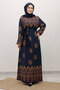 Tile Patterned Viscose Dress Tsd250237 Navy Blue