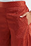 Women Red Jacquard Trousers - 4