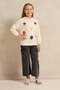 Girls White Embroidered Hooded Sweatshirt - 2